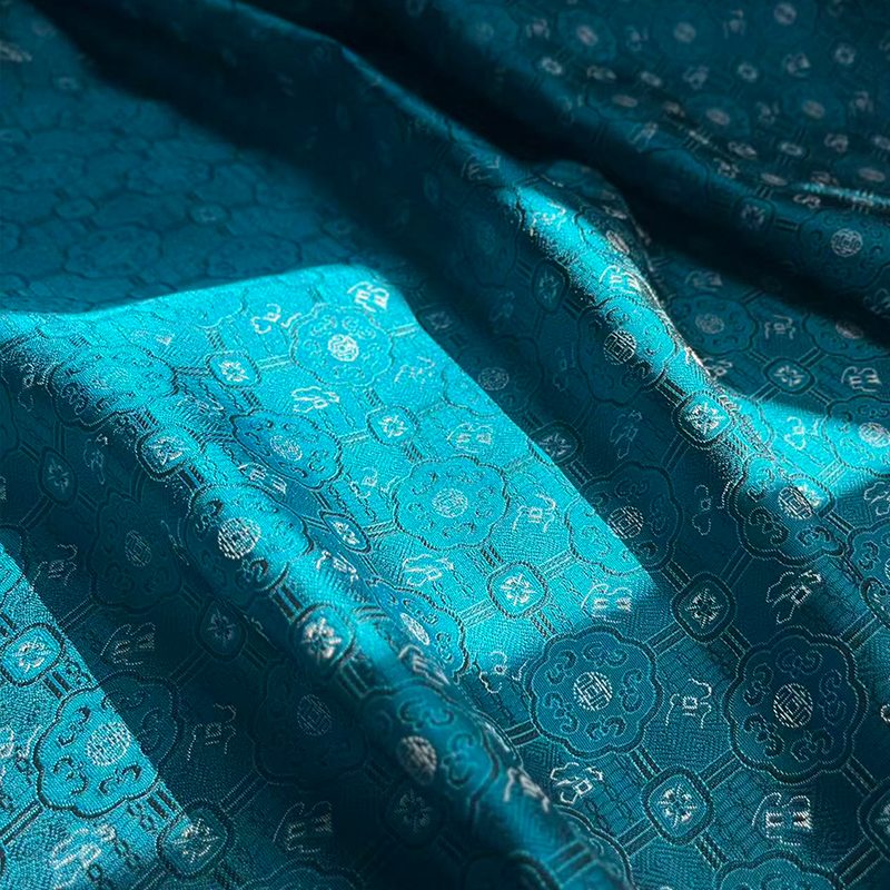 中国风提花如意纹仿宋锦布料