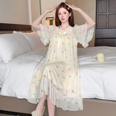 网纱家居服 宫廷风睡裙带胸垫短袖 莫代尔公主风睡衣女夏季 2025新款