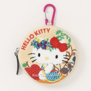 日本三丽鸥限定HelloKitty布丁狗库洛米刺绣零钱包收纳包挂饰小包