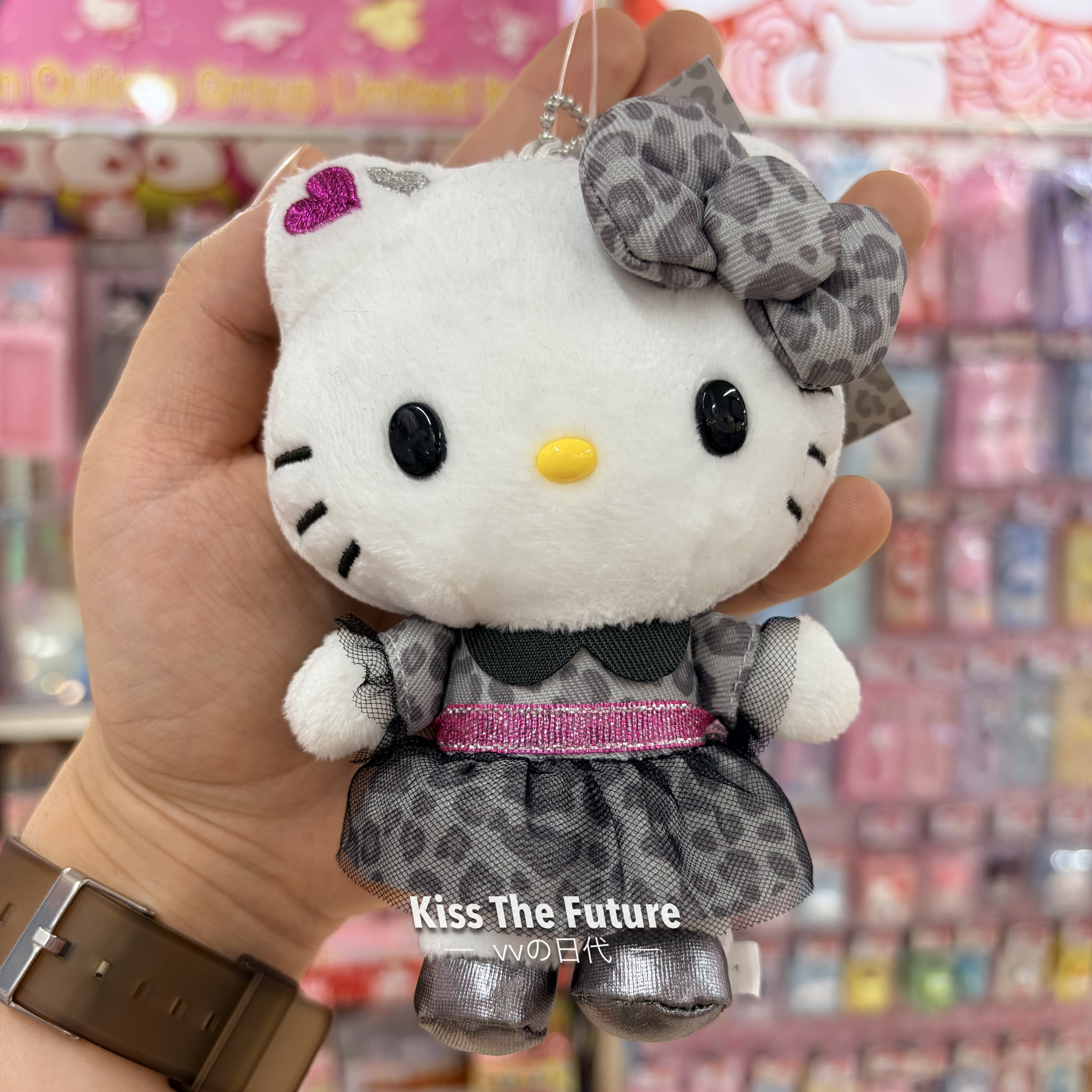 日本三丽鸥hellokitty闪闪GAL动物灰白纹豹纹挂件大耳狗