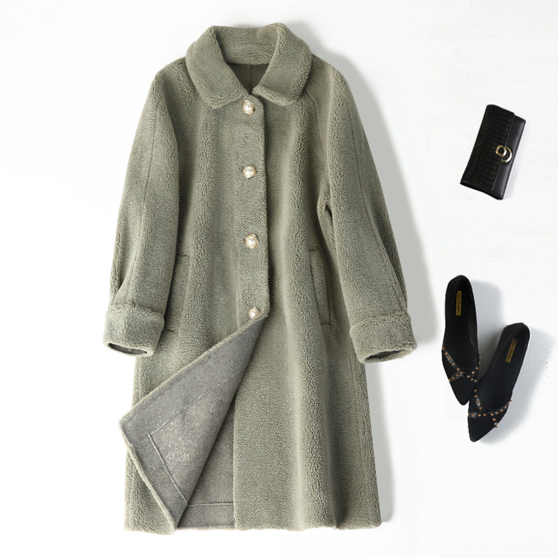 2019 Autumn and winter new pattern grain Cashmere coat Ladies Mid length version square neck Fur one coat Popular Korean Edition Show thinin the Women's clothing/Boutique , Fur  category - from Buy2taobao.com to provide professional Taobao agent buy service