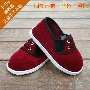春秋儿童手工千层底老北京布鞋 1-9岁男女幼儿软底防滑灯芯绒布鞋
