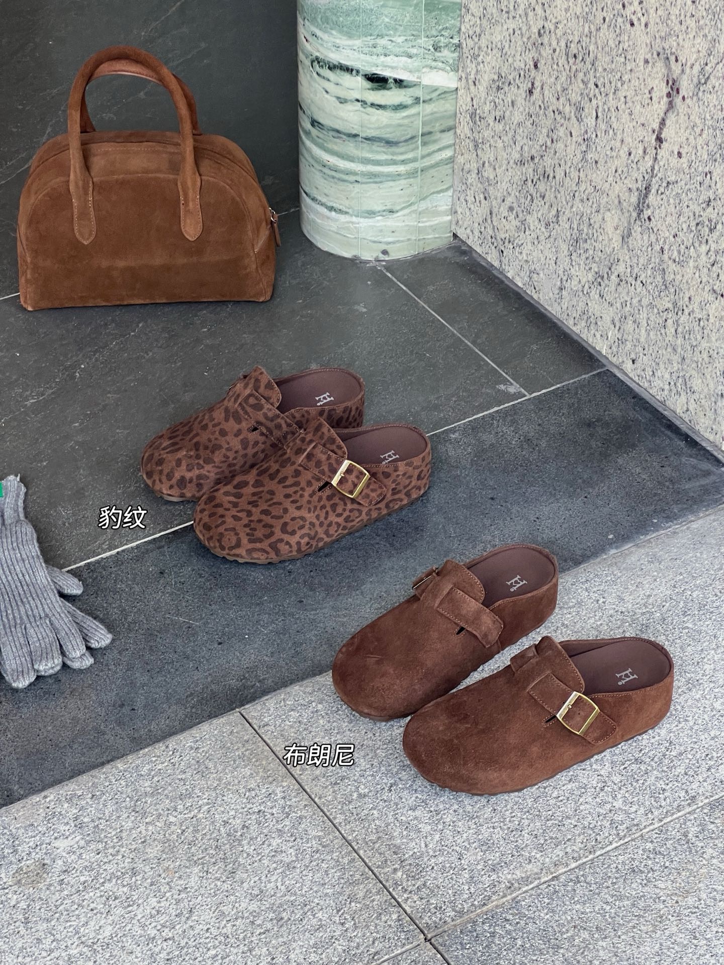 2025秋季新款真皮复古厚底勃肯拖鞋女百搭休闲增高韩版时髦5厘米