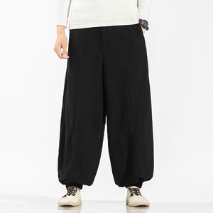 风裤子复古盘扣汉服长裤宽松垂感阔腿灯笼裤A321-1-K916-P70图片