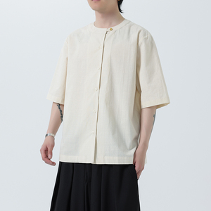 风复古短袖衬衫夏季薄款袖中式衬衣宽松唐装A321-1-C659-P65图片