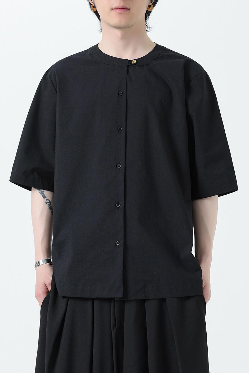 风复古短袖衬衫夏季薄款袖中式衬衣宽松唐装A321-1-C659-P65,男装衬衫,电商A321-1（原钱塘6020）