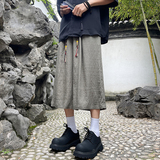 新中式夏季宽松直筒垂感七分阔腿风亚麻男裤A321-1-K937-P60，男装休闲裤，电商A321-1（原钱塘6020）