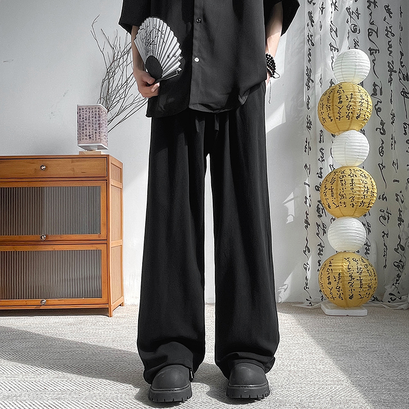 秋季新中式垂感长裤宽松阔腿风亚麻拖地裤A321-1-K938-P70，商品下架区商品下架区，电商A321-1（原钱塘6020）