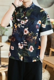 唐装短袖衬衫中式盘扣衬衣风亚衬衫A321-1-C617-P50，男装衬衫，电商A321-1（原钱塘6020）
