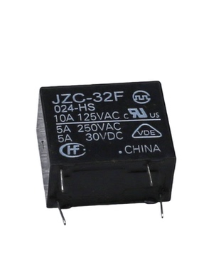 宏发继电器HFJZC-32F 024-HS 4脚24V 10A125VAC 一组常开黑色