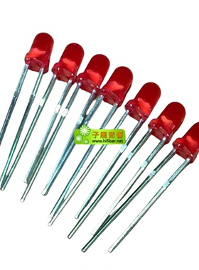 直插发光二极管LED 3mm 红色红光 指示灯 20个