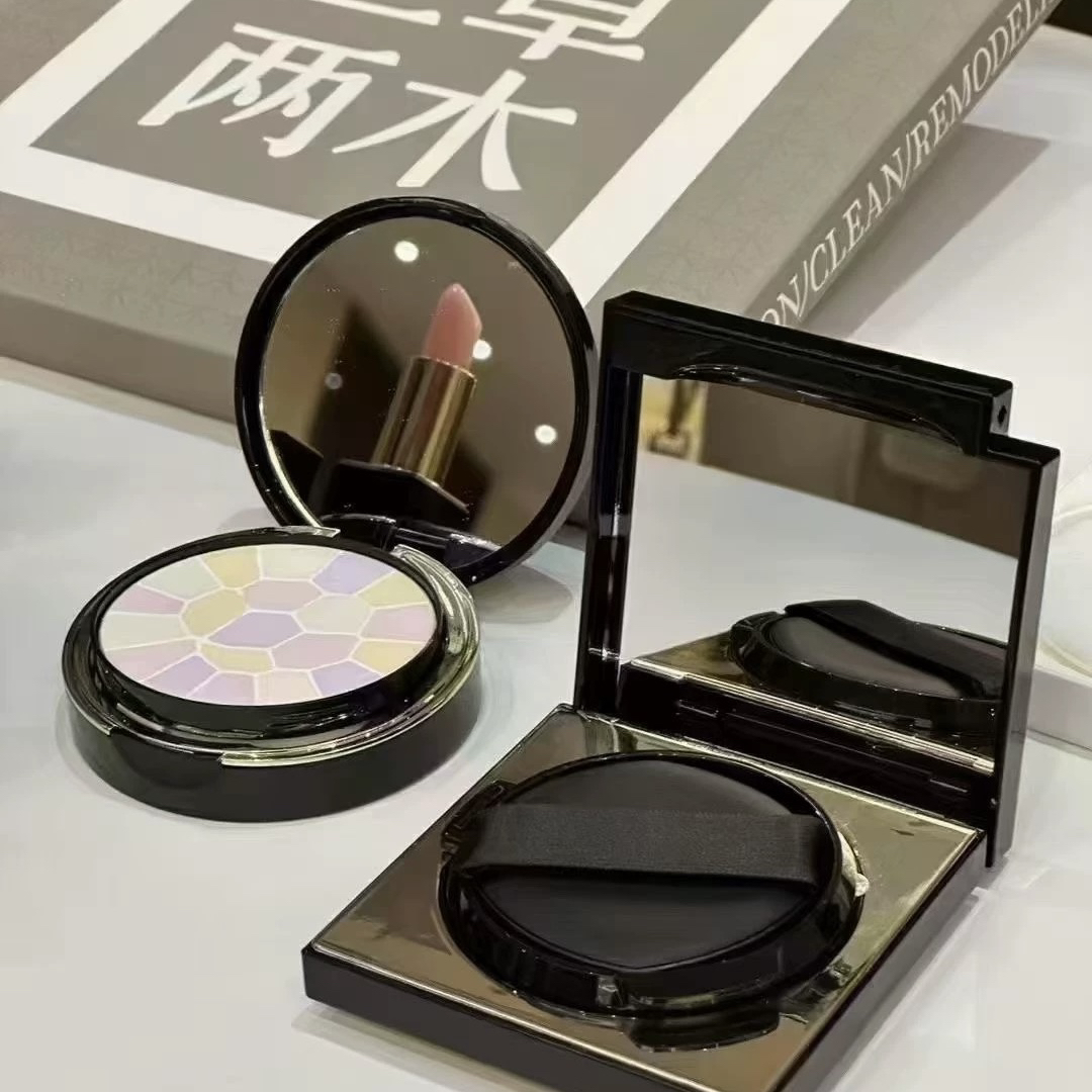 三草两木黑曜沁肌气垫粉底液正品小方盒BB霜 遮瑕持妆 黑晶气垫霜