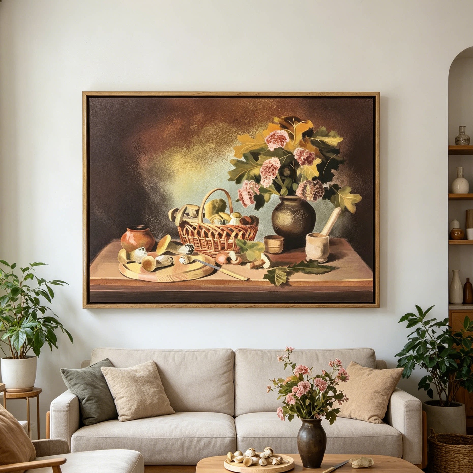 法式装饰画蘑菇花卉高级感装饰画客厅餐厅卧室挂画玄关
