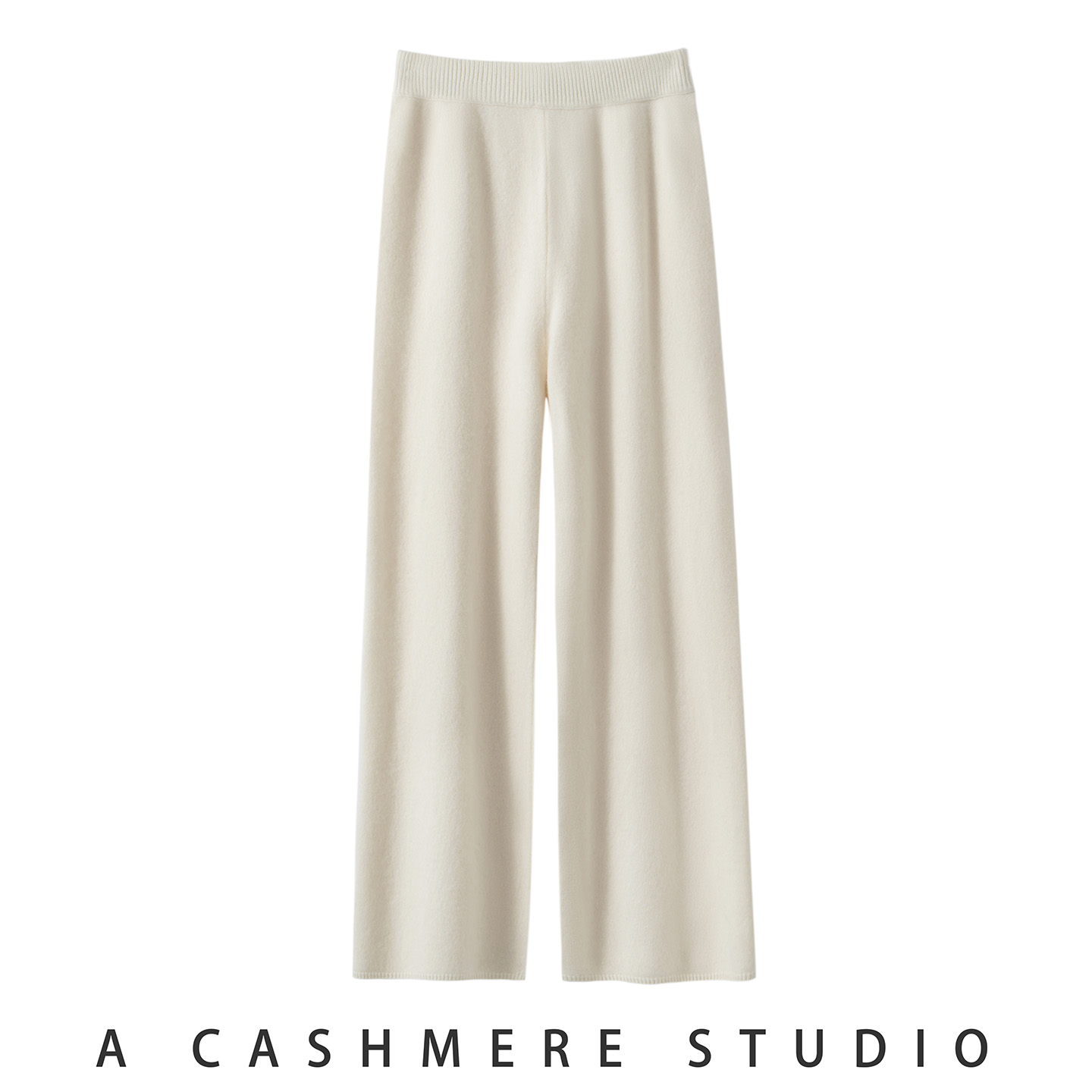 山羊绒加厚高腰直筒阔腿裤女长裤