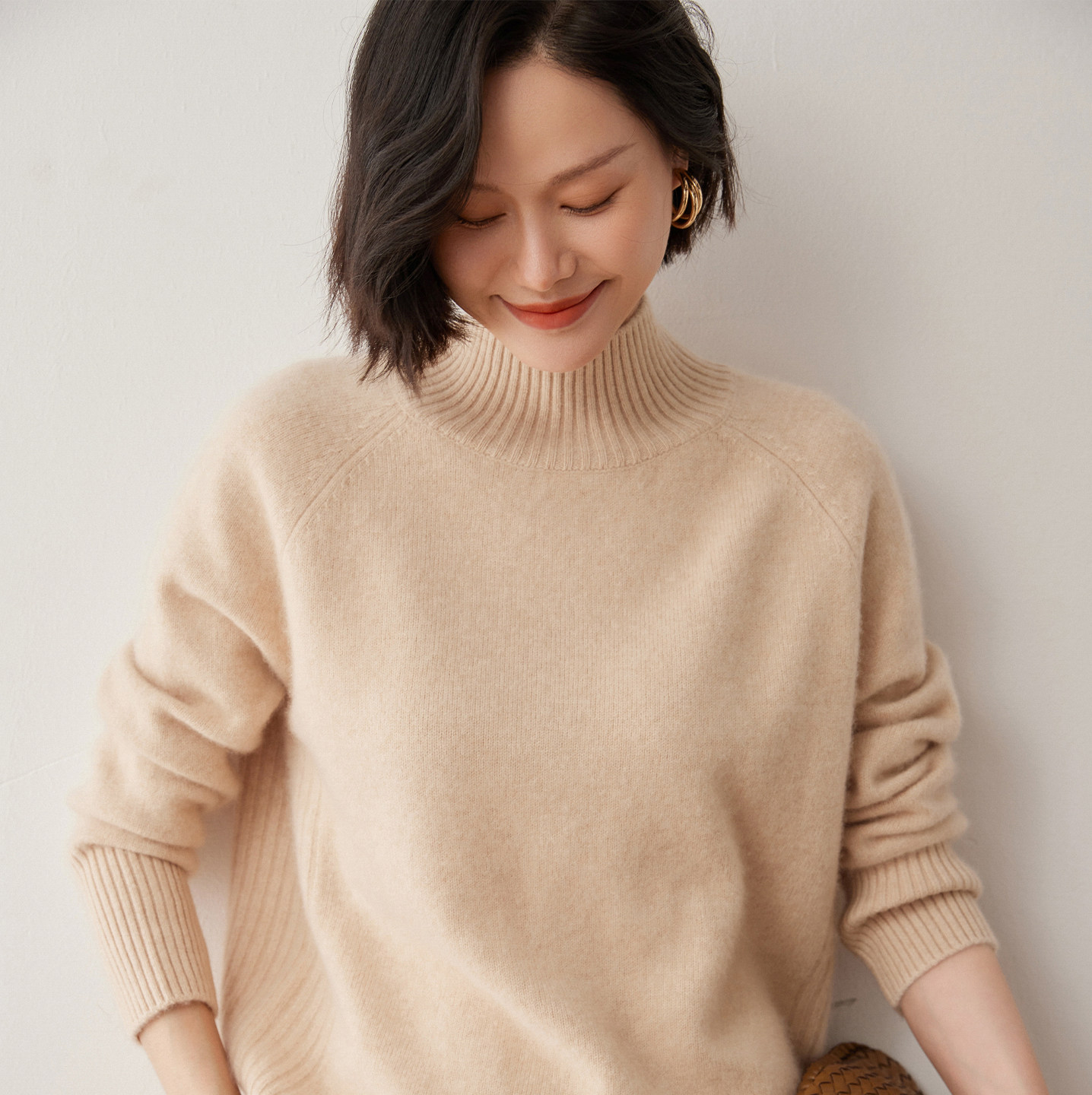 王菲同款加厚山羊绒衫女半高领秋冬毛衣女套头宽松长袖针织打底衫,女装/女士精品,羊绒衫,淘宝优惠券,粉丝福利购,淘宝优惠卷