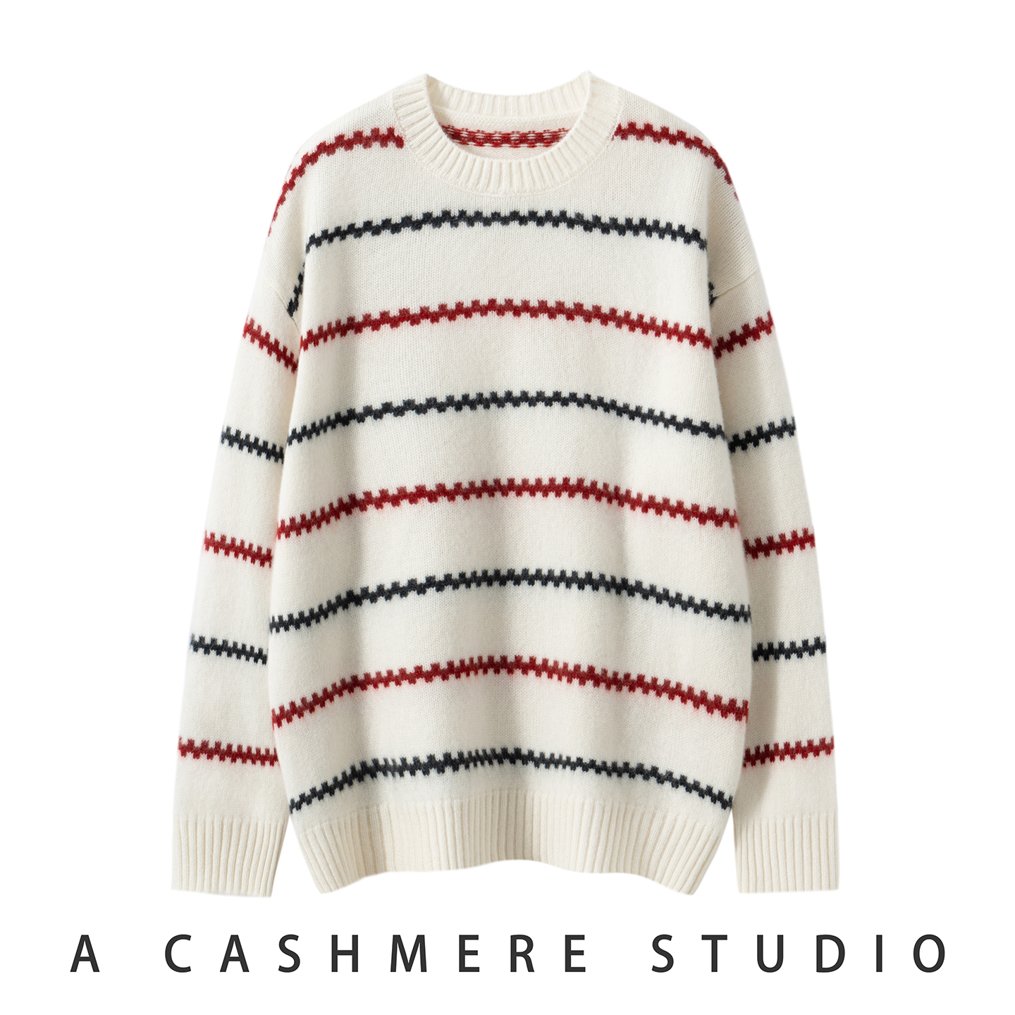 baby山羊绒衫加厚宽松条纹毛衣