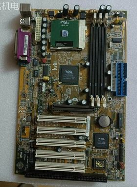 非实 艾崴 VA133Plus 一条ISA槽 370主板 设备机主板 带CPU 风扇