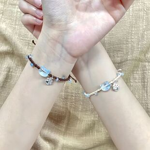 碎石小猫咪手链女高颜值精致新款闺蜜手绳ins甜美学生党情侣礼物