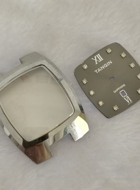 天骏TANGIN天珺老款钨钢手表带G2065-2玻璃表壳表盘表链表扣配件