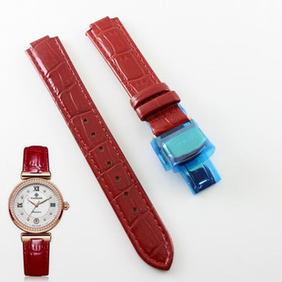 订天骏TANGIN天珺牌T1028L红色真皮手表带凸头T1029L原厂手表带