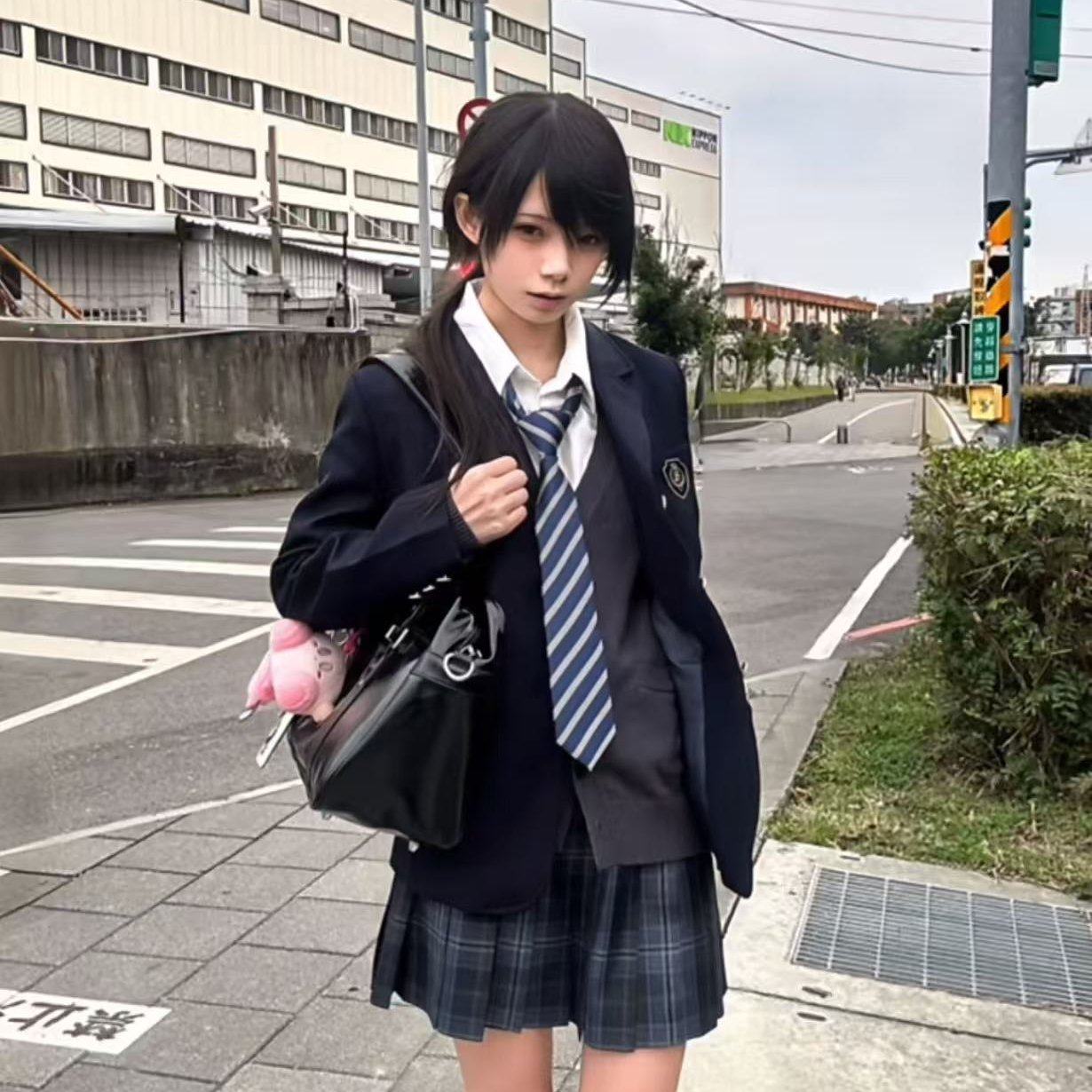 花千猪原创 圣研高西装学院风jk制服三粒扣多色西服百搭外套