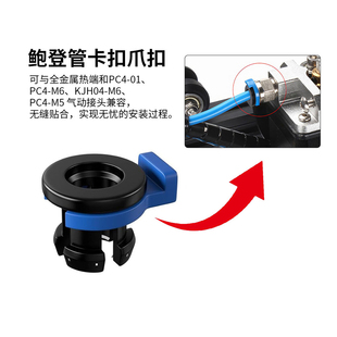 3D打印机喷头配件卡扣卡爪鲍登管PTFE管铁氟龙管4mm快插接头爪扣