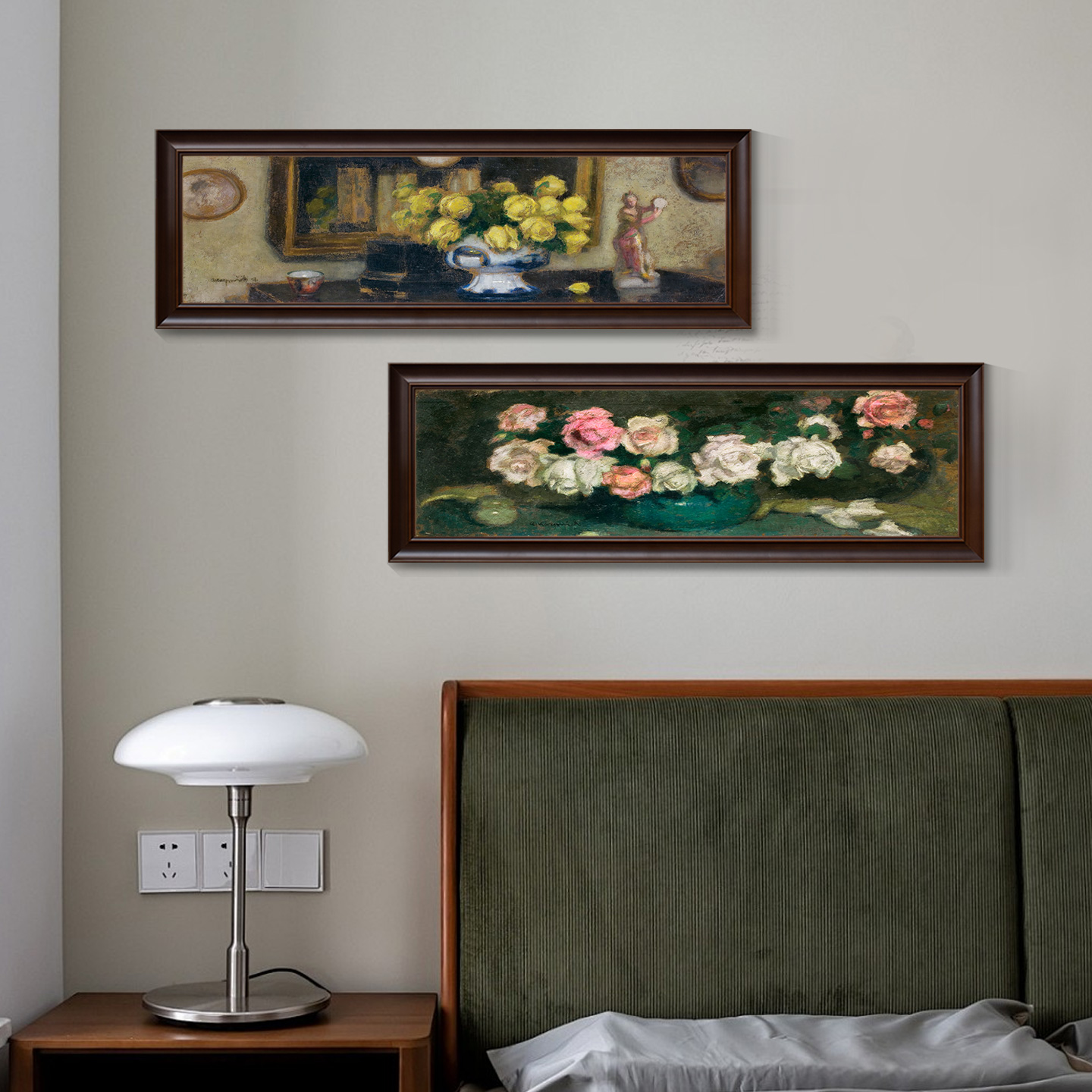 花与瓷】中古风法式装饰画复古客厅卧室壁画书房过道挂画花卉餐厅图片
