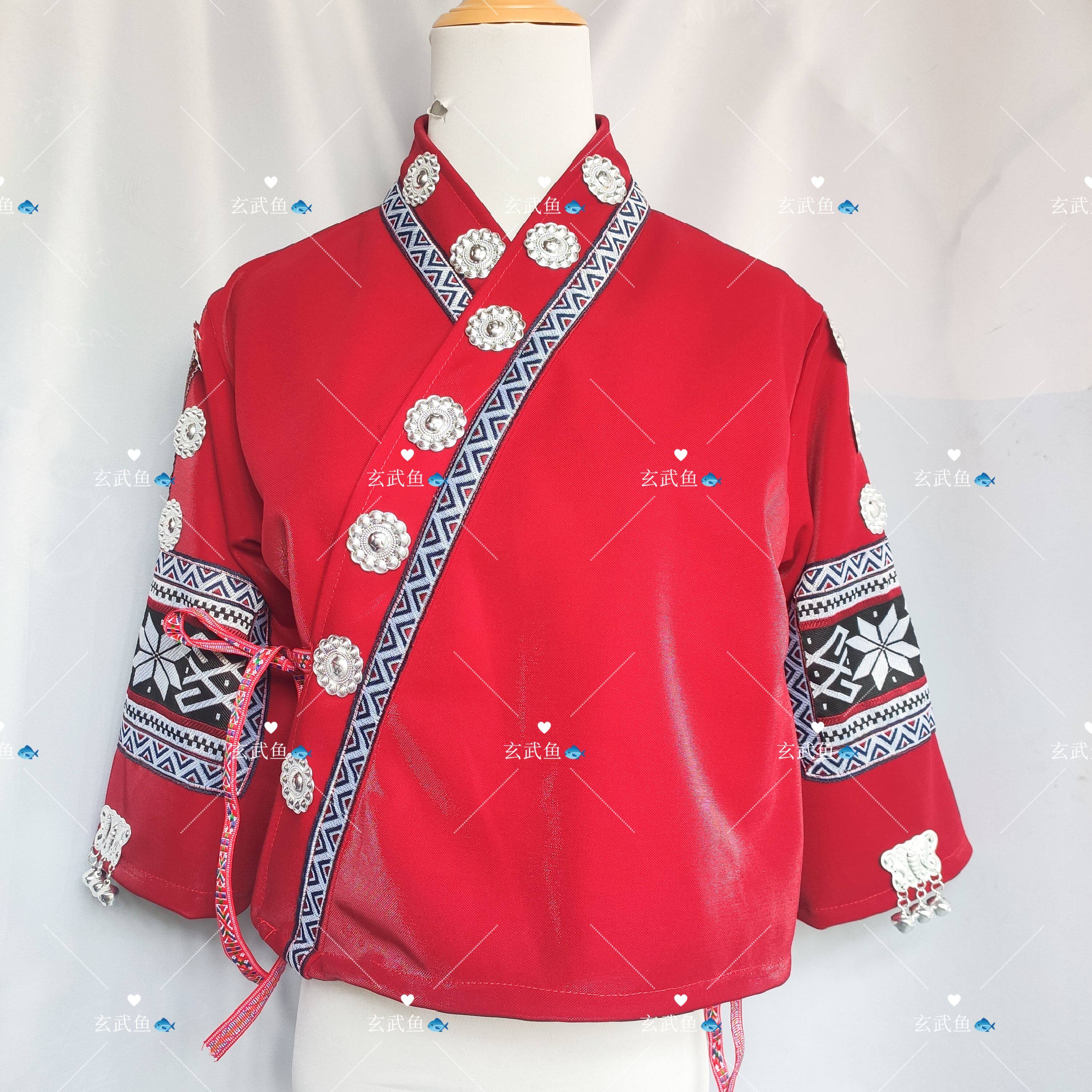 新款苗族苗疆红色少女服装外套服饰民族云南贵州少数民族旅拍上衣