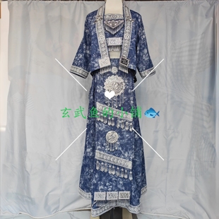 新款苗疆苗族服装套装少数民族女款摄影服饰旅拍土家族扎染写真新