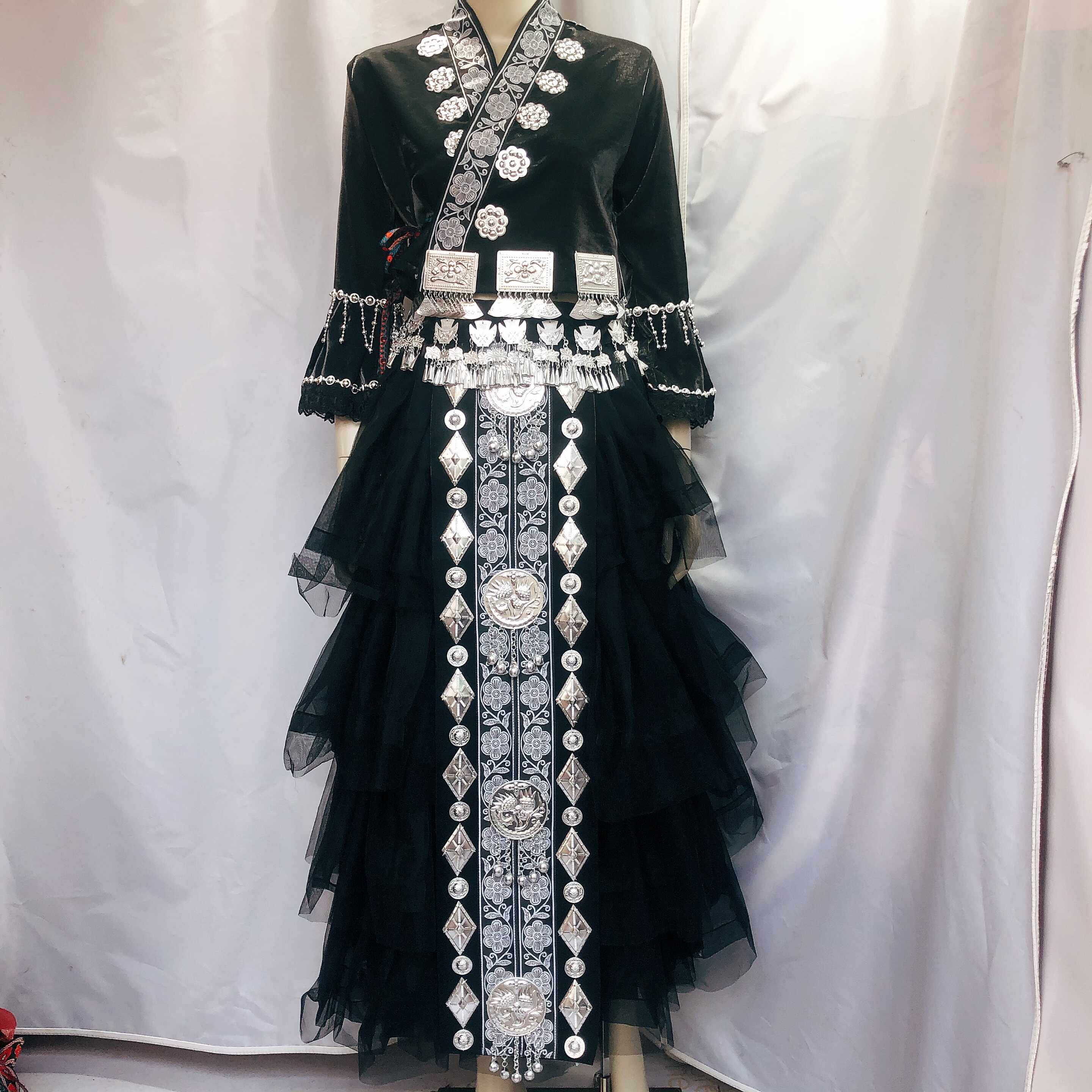 旅拍摄影玫瑰服装闺蜜服装长裙少数民族酷甜黑暗新款系列苗寨