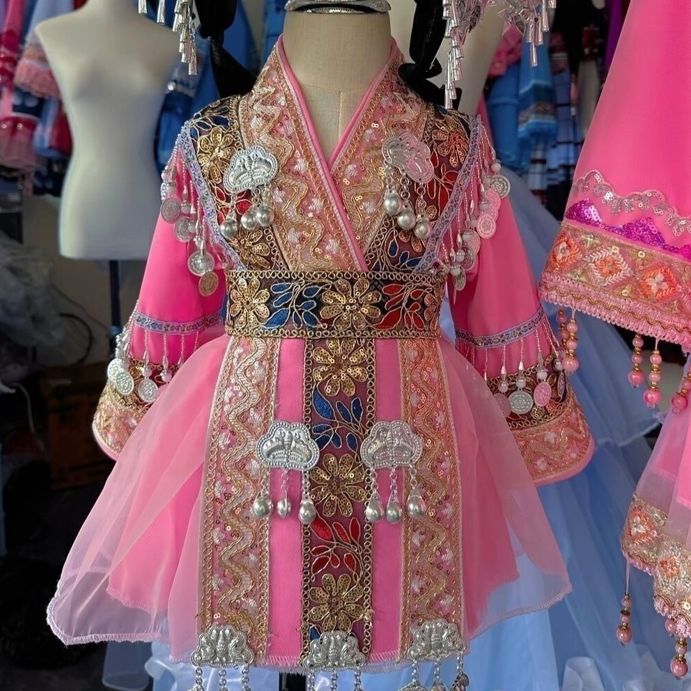 儿童苗疆少女服装苗疆公主写真摄影表演演出服广西三月三民族服装