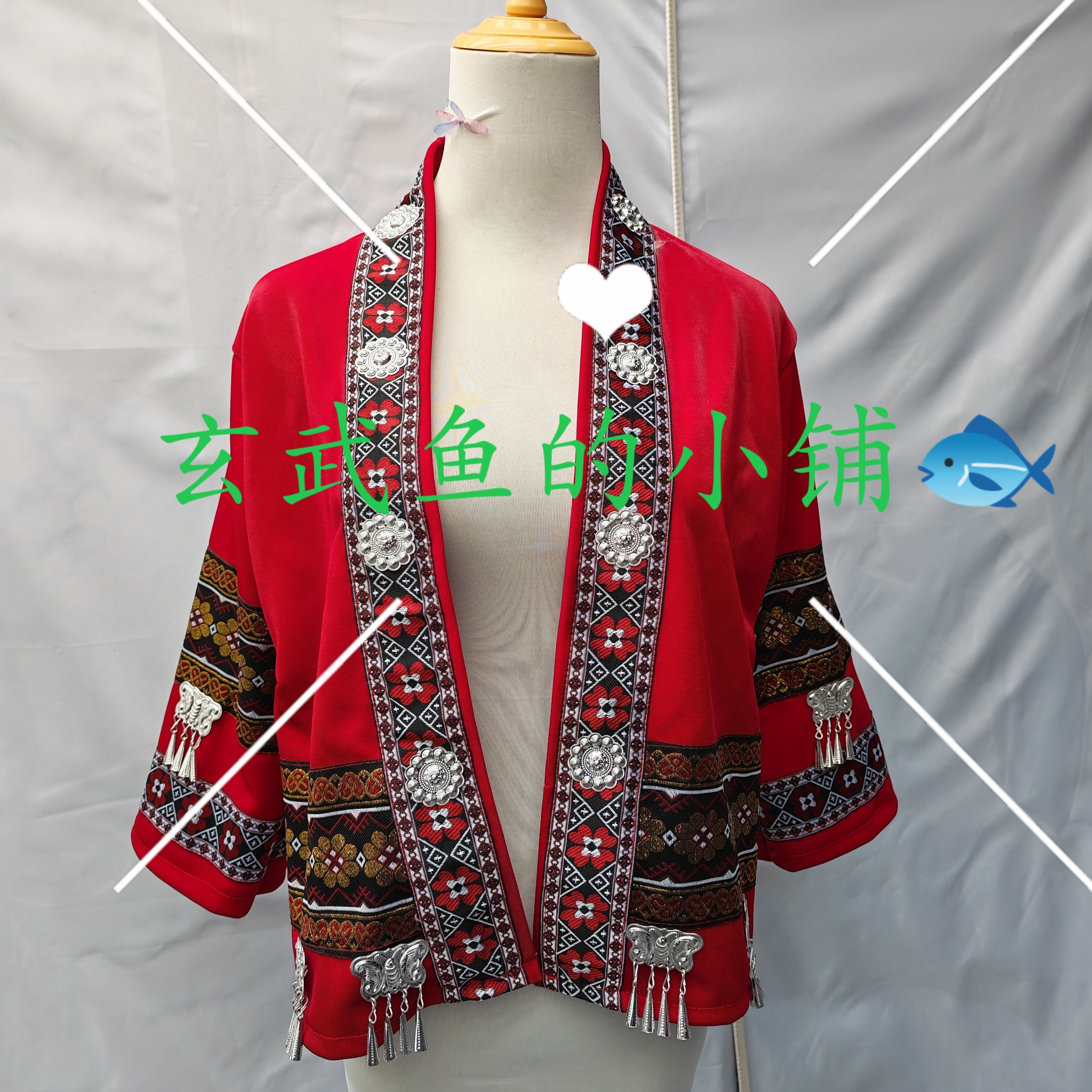 苗族暗红色服装女外套少数民族服饰云南千古苗寨旅拍舞蹈演出服
