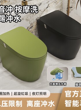 【补贴15%】复古一体智能马桶黑色墨绿色创意坐便无水压限制