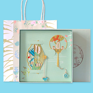 福建景点书签土楼厦门大学湄洲岛鼓浪屿景点礼品金属镂空送学生