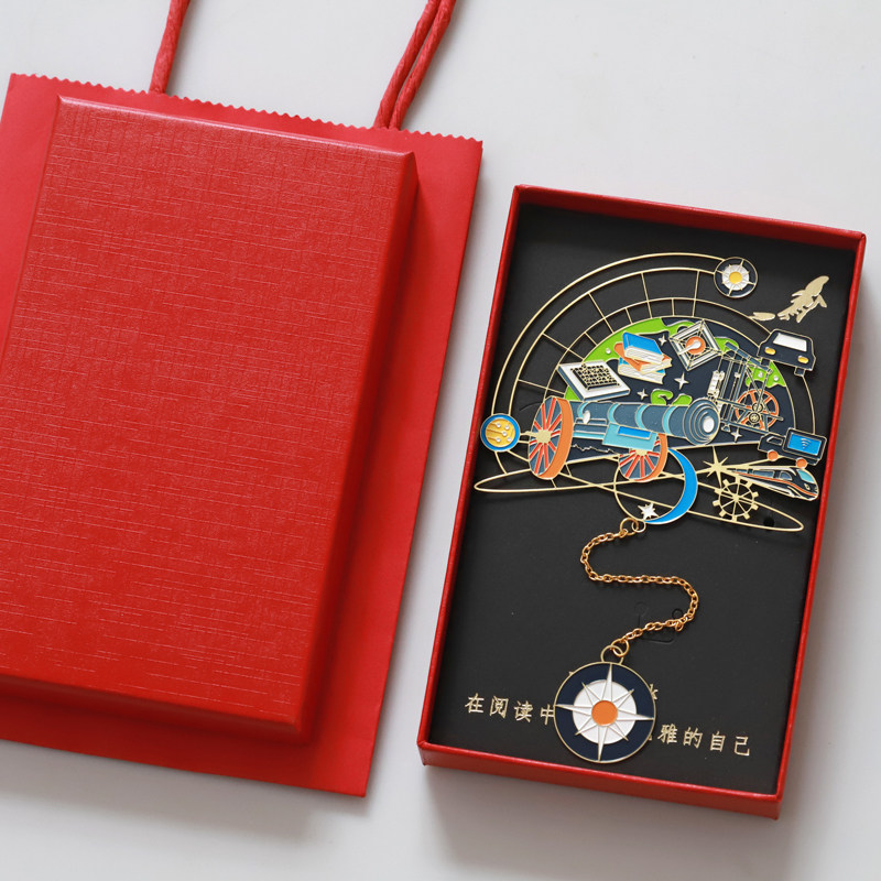 四大发明书签古典中国风镀金黄铜