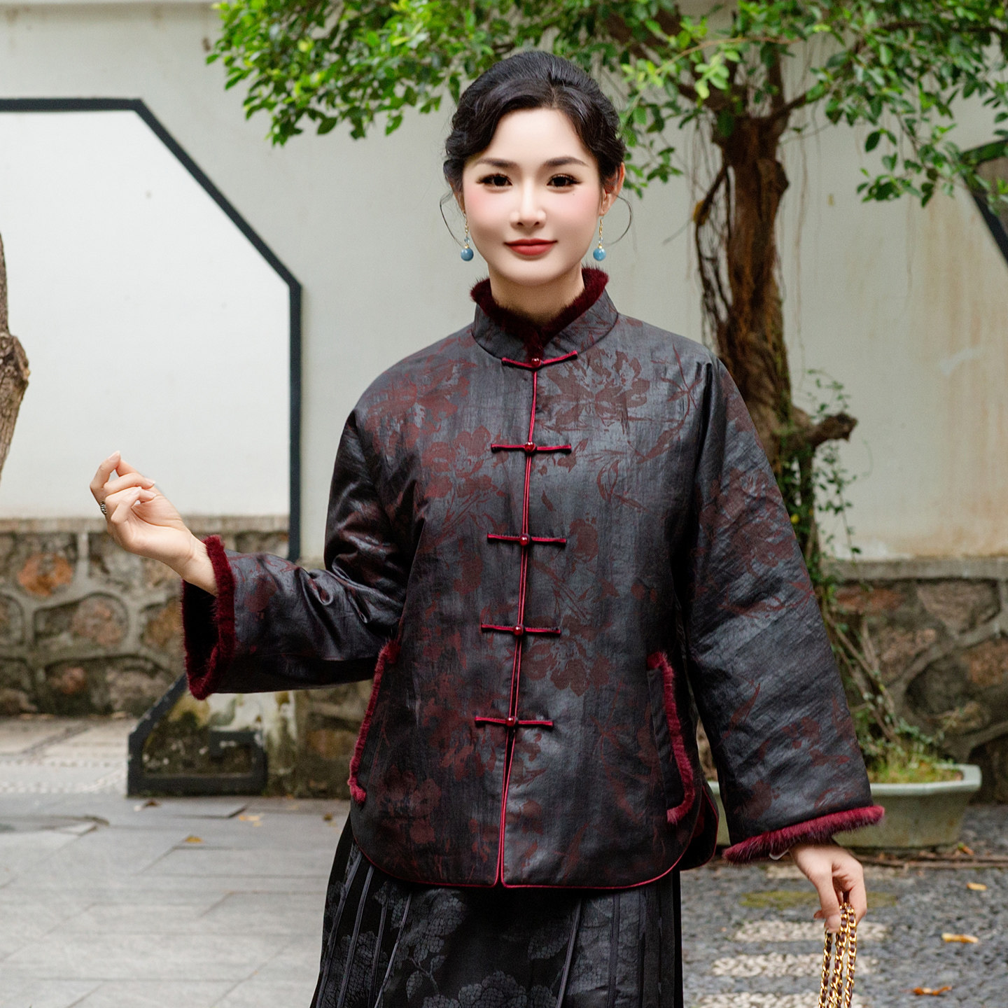 华族经典女士国风唐装香云纱