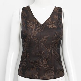 华族经典美背两面可穿岁月绵长香云纱不指定内衣打底背心带胸垫