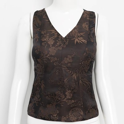 华族经典美背两面可穿岁月绵长香云纱不指定内衣打底背心带胸垫