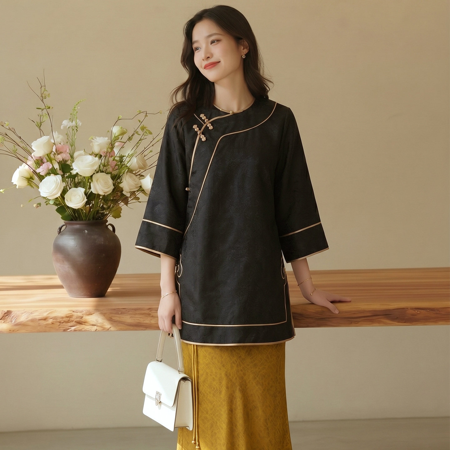华族经典新中式太太服国风香云纱改良中式重工如意唐装女秋250674