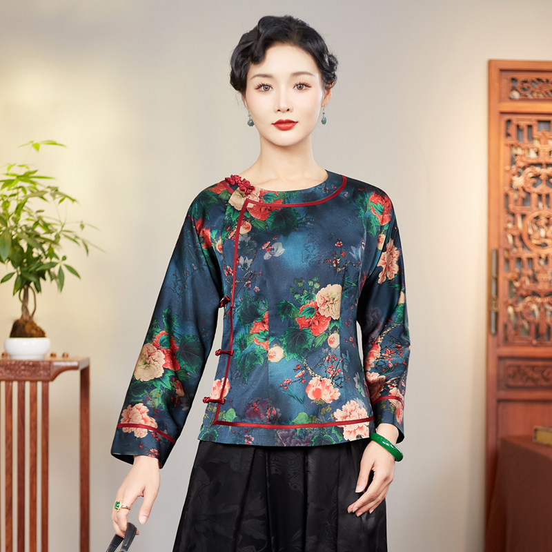 唐装女新中式国风气质优雅开襟