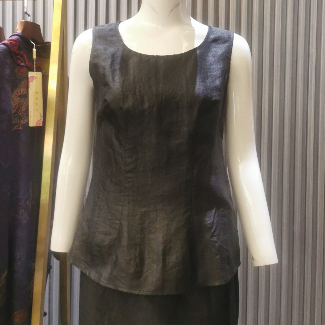 华族经典微梦做打底/单穿多色可选日常舒适百搭龟裂纹香云纱背心