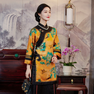 华族经典太太服重锻香云纱中式复古如意高端唐装上衣中长款251129