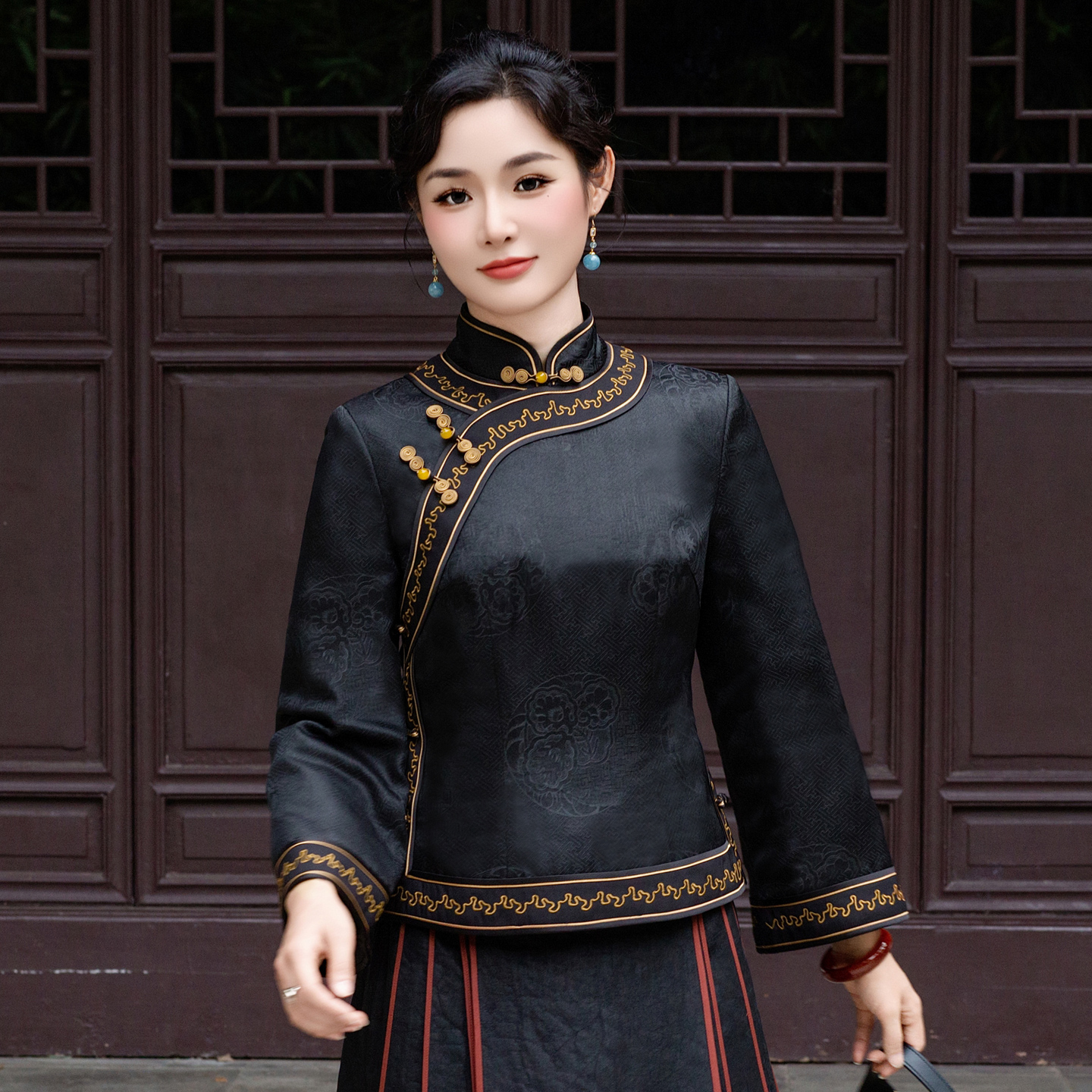 华族经典中式改良旗袍上衣冬加厚