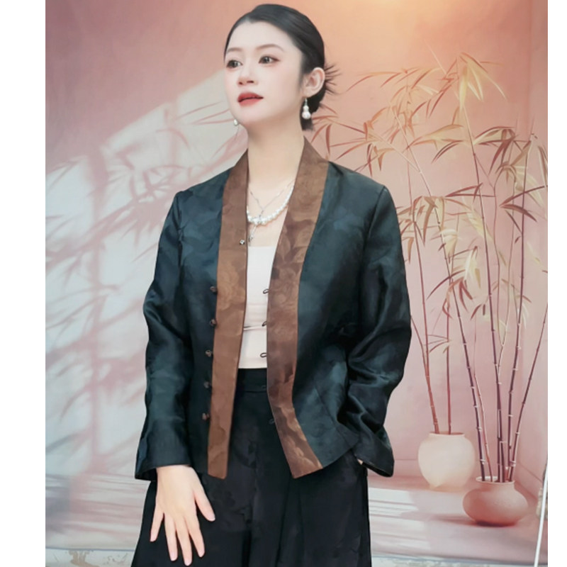 华族经典桑蚕丝新中式唐装上衣女