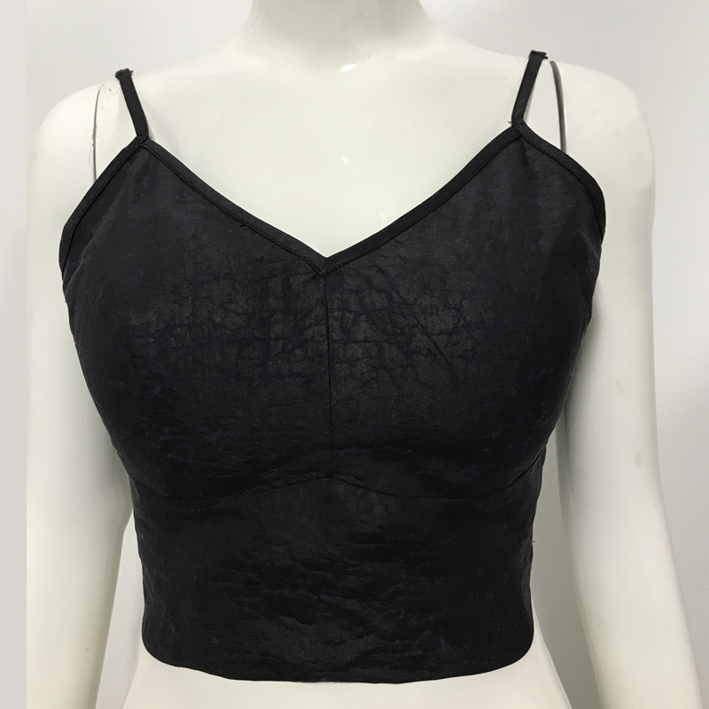 华族经典香云纱打底背心日常亲肤透气舒适可拆卸乳胶胸垫美背