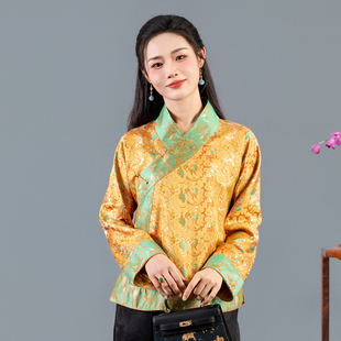 秋冬壮锦国风V领高级感高端旗袍上衣JS 女士唐装 2504 中式 华族经典