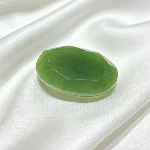 天然和田玉碧玉蛋面戒面玫瑰花切优雅大气25×18鸽子蛋