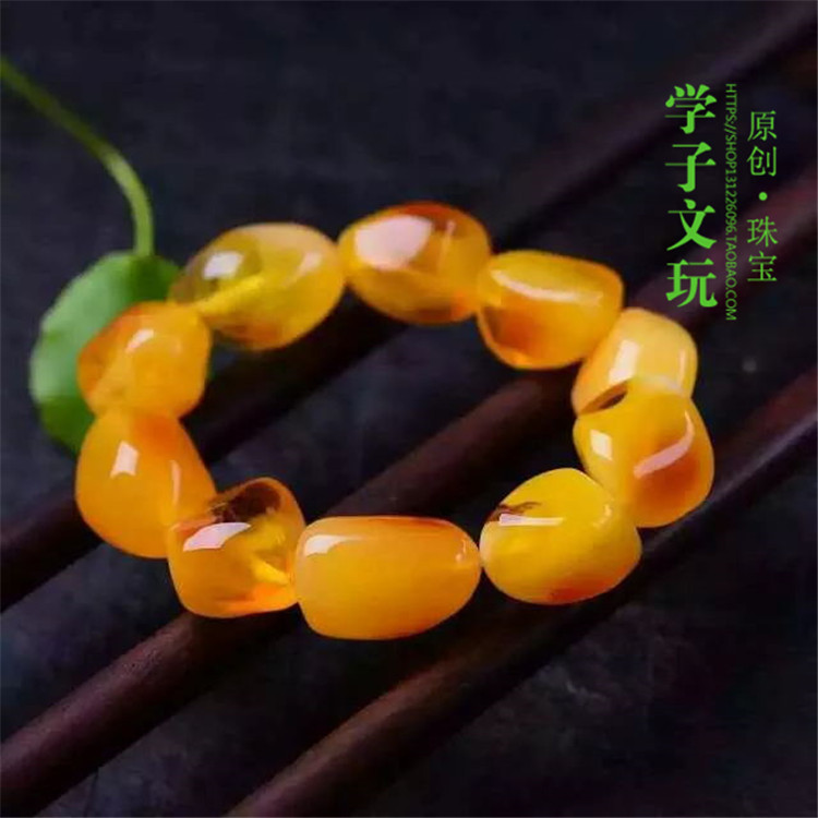 天然蜜蜡随形手串纯天然琥珀金绞蜜随行珠手链男女原石不定型