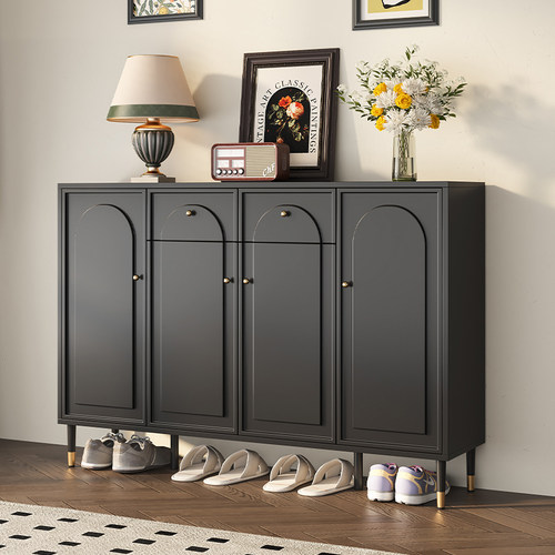 法式黑色鞋柜家用玄关柜