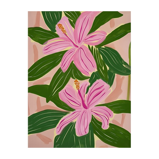 布纸有爱 花花世界 原创简约现代植物花卉装饰画客厅玄关单幅挂画